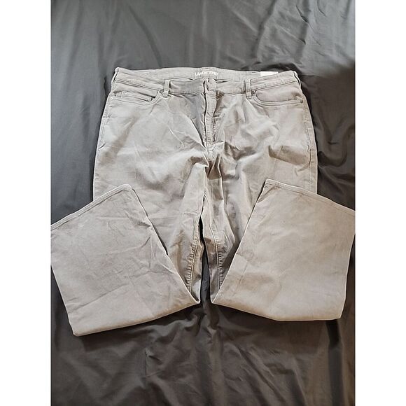 NWT LANDS END BOOTCUT LEG‎ MID RISE CORDUROY JEANS PANTS QUARTZ GRAY Sz 24W - Picture 1 of 8
